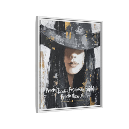 Pretty Tough, Fearlessly Faithful, Pretty Blessed Canvas Art, Framed - Cowgirl Home & Ranch