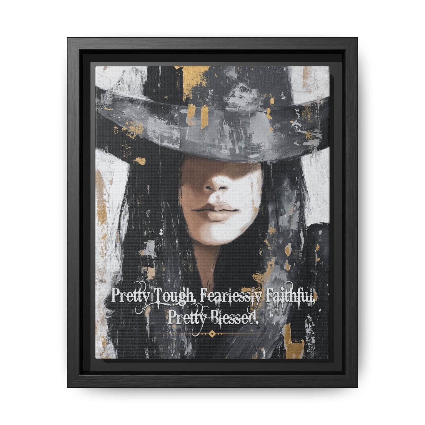 Pretty Tough, Fearlessly Faithful, Pretty Blessed Canvas Art, Framed - Cowgirl Home & Ranch