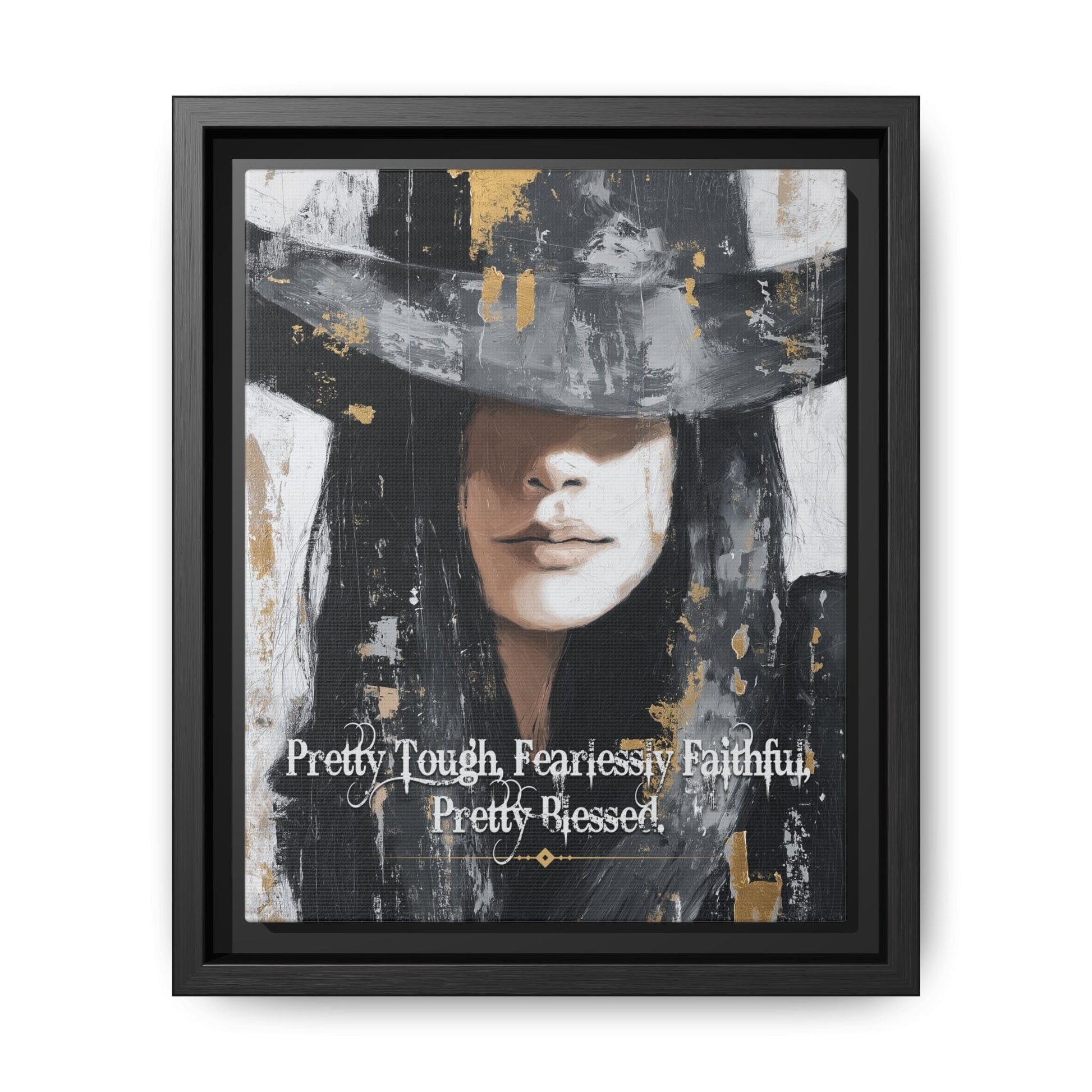 Pretty Tough, Fearlessly Faithful, Pretty Blessed Canvas Art, Framed - Cowgirl Home & Ranch