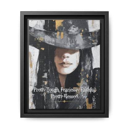 Pretty Tough, Fearlessly Faithful, Pretty Blessed Canvas Art, Framed - Cowgirl Home & Ranch