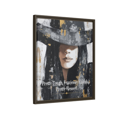 Pretty Tough, Fearlessly Faithful, Pretty Blessed Canvas Art, Framed - Cowgirl Home & Ranch