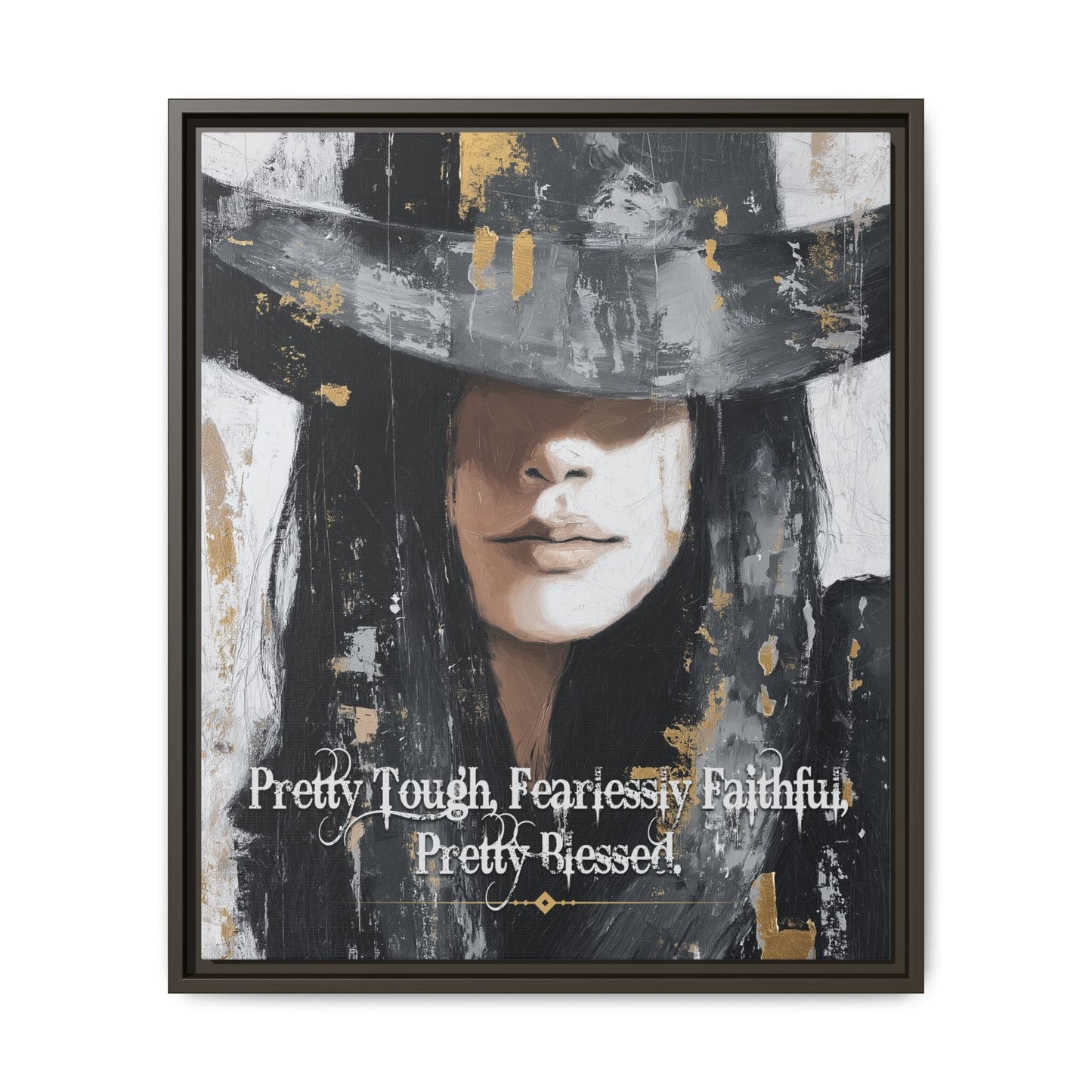 Pretty Tough, Fearlessly Faithful, Pretty Blessed Canvas Art, Framed - Cowgirl Home & Ranch