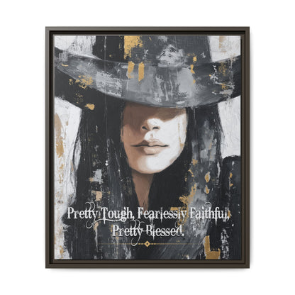 Pretty Tough, Fearlessly Faithful, Pretty Blessed Canvas Art, Framed - Cowgirl Home & Ranch