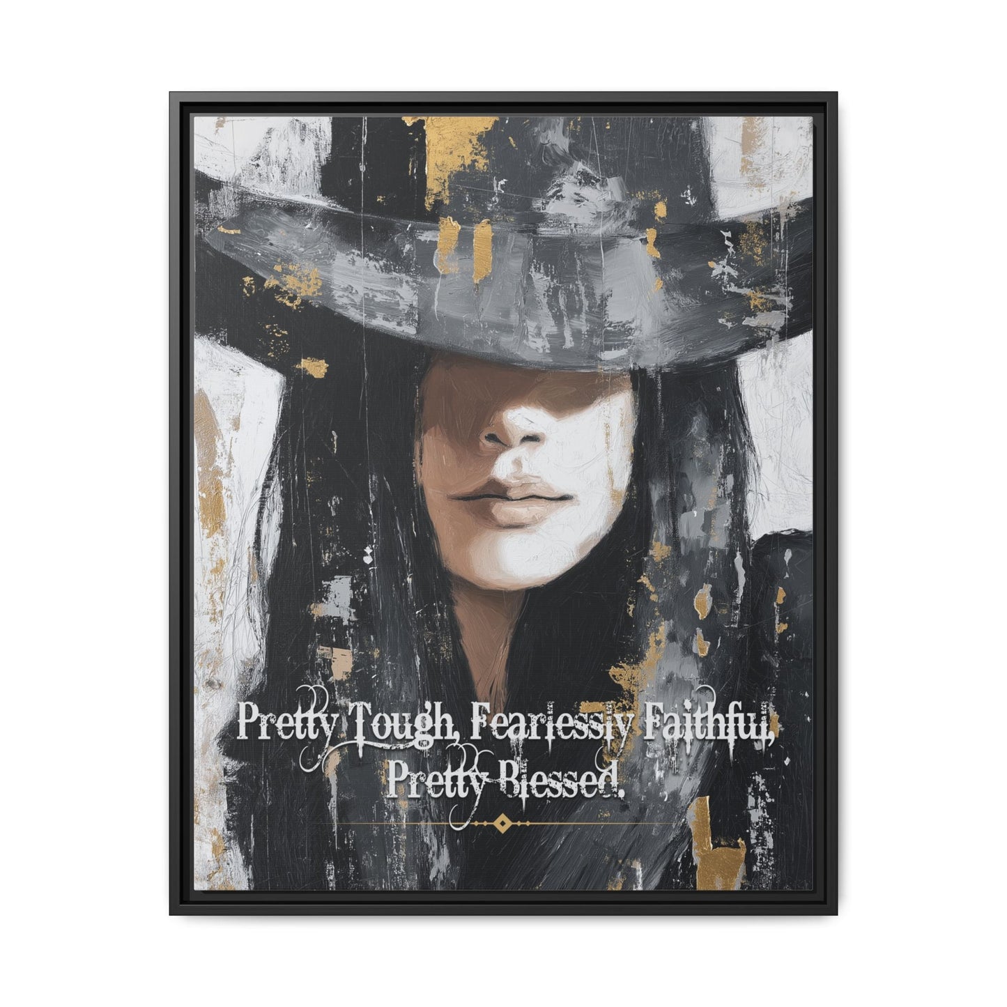 Pretty Tough, Fearlessly Faithful, Pretty Blessed Canvas Art, Framed - Cowgirl Home & Ranch