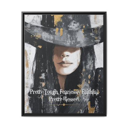 Pretty Tough, Fearlessly Faithful, Pretty Blessed Canvas Art, Framed - Cowgirl Home & Ranch