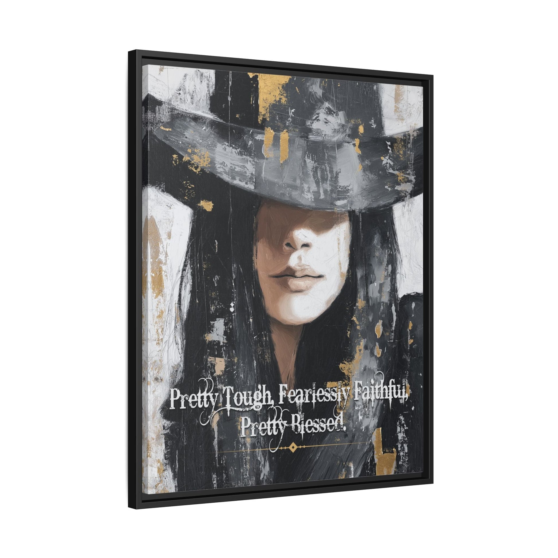 Pretty Tough, Fearlessly Faithful, Pretty Blessed Canvas Art, Framed - Cowgirl Home & Ranch