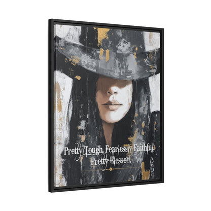 Pretty Tough, Fearlessly Faithful, Pretty Blessed Canvas Art, Framed - Cowgirl Home & Ranch