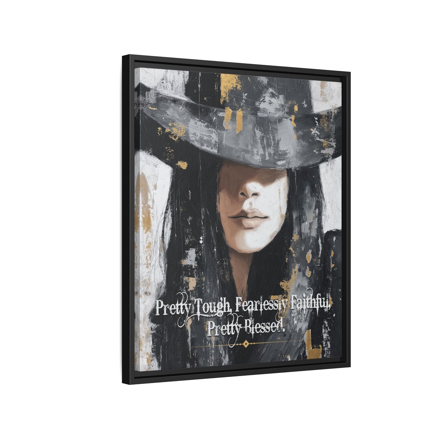 Pretty Tough, Fearlessly Faithful, Pretty Blessed Canvas Art, Framed - Cowgirl Home & Ranch
