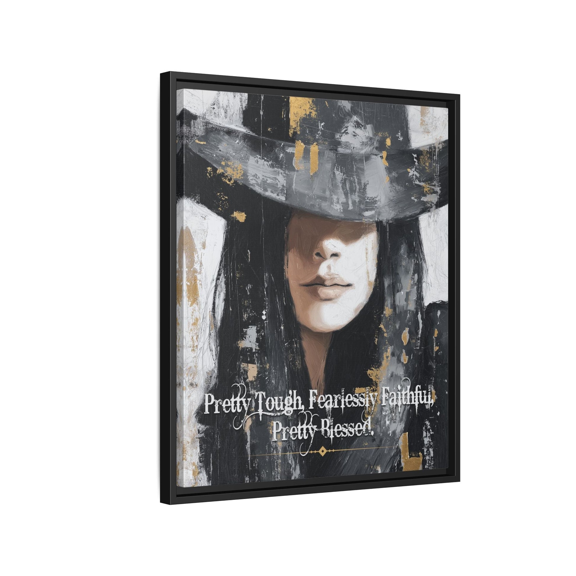 Pretty Tough, Fearlessly Faithful, Pretty Blessed Canvas Art, Framed - Cowgirl Home & Ranch