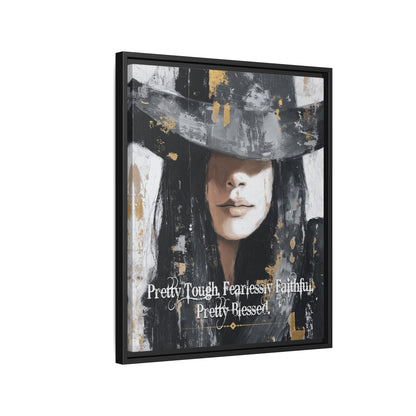 Pretty Tough, Fearlessly Faithful, Pretty Blessed Canvas Art, Framed - Cowgirl Home & Ranch