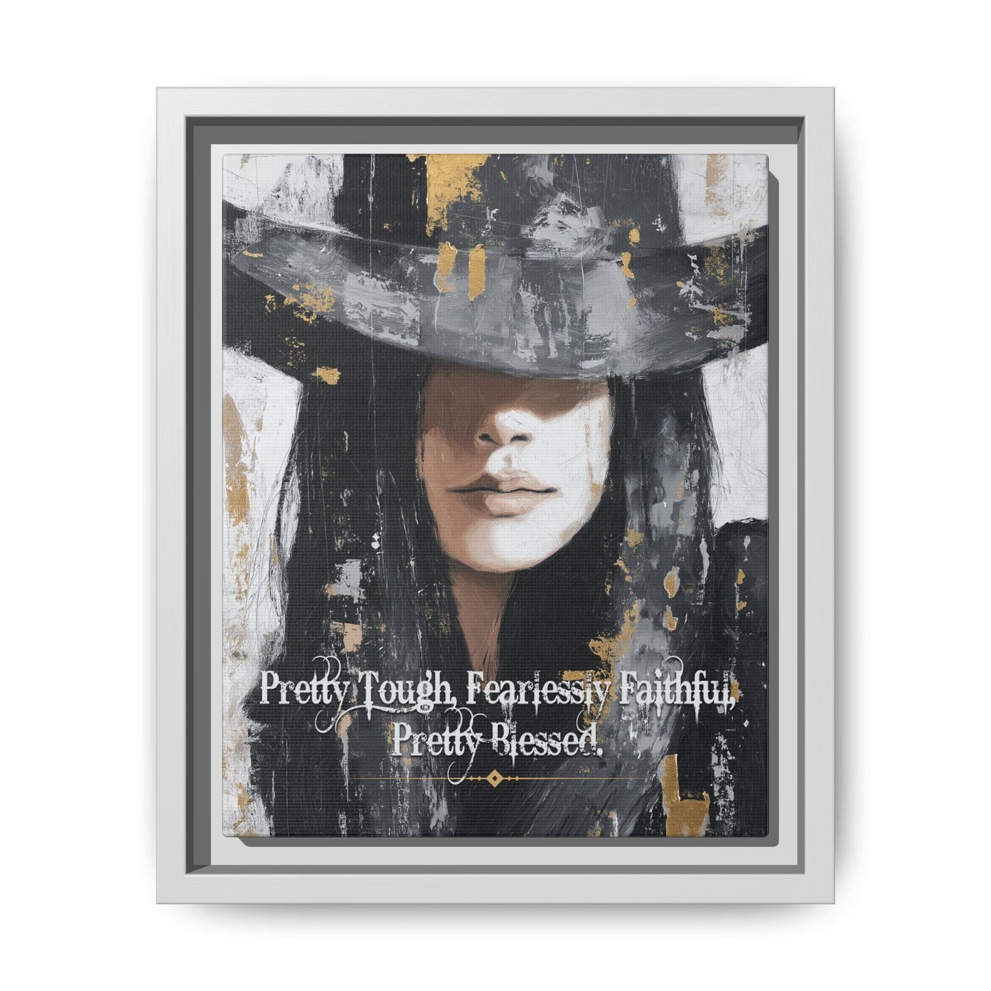 Pretty Tough, Fearlessly Faithful, Pretty Blessed Canvas Art, Framed - Cowgirl Home & Ranch