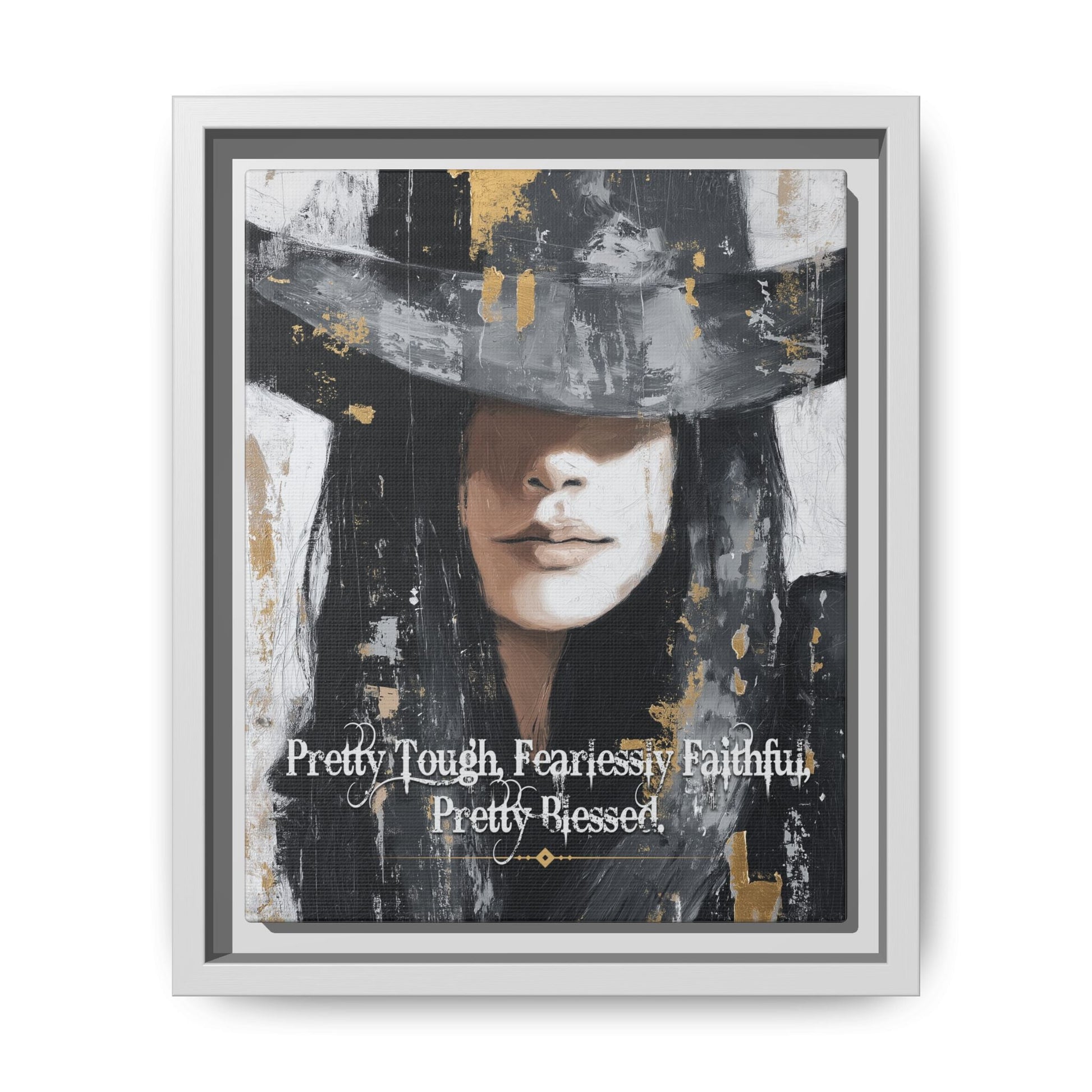 Pretty Tough, Fearlessly Faithful, Pretty Blessed Canvas Art, Framed - Cowgirl Home & Ranch