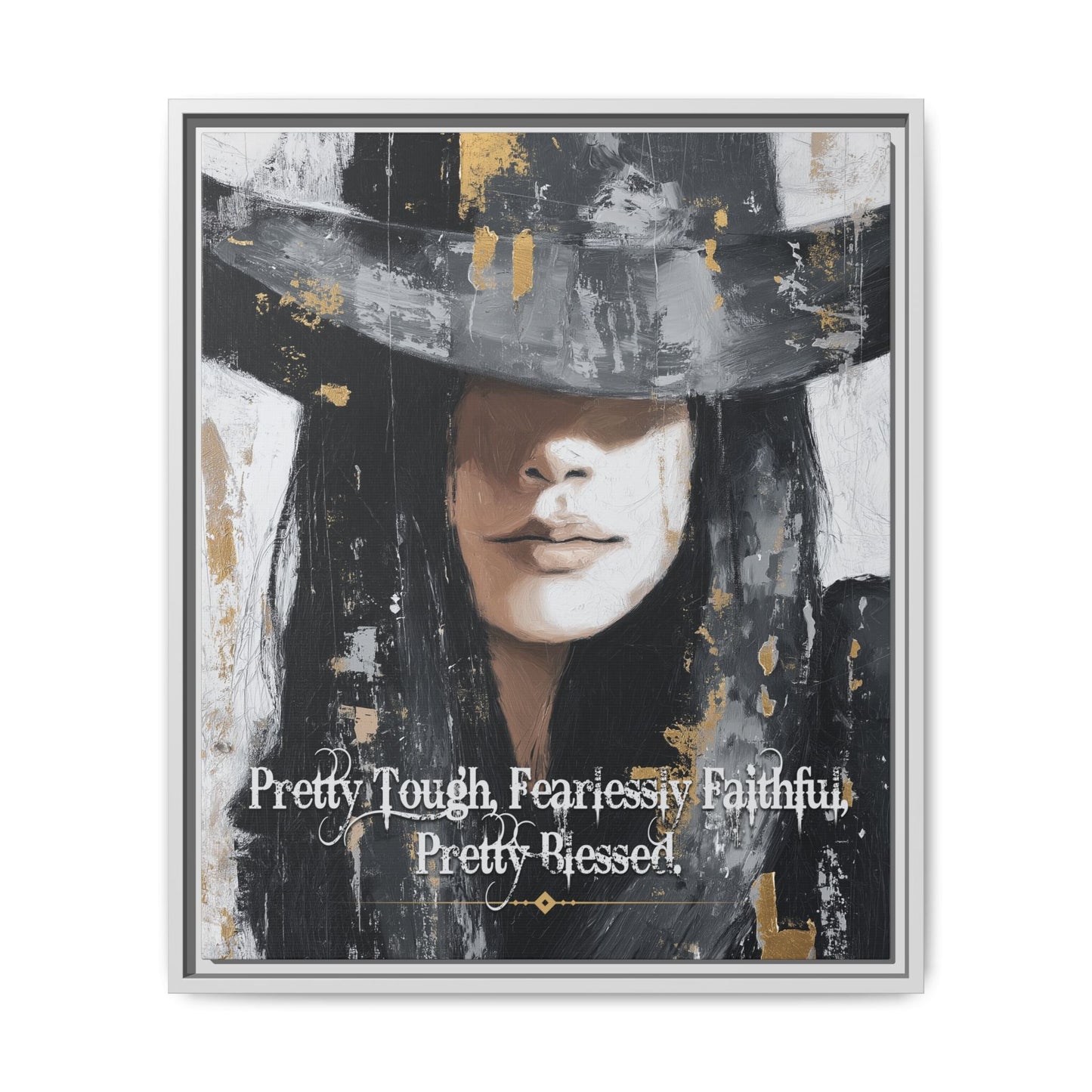 Pretty Tough, Fearlessly Faithful, Pretty Blessed Canvas Art, Framed - Cowgirl Home & Ranch