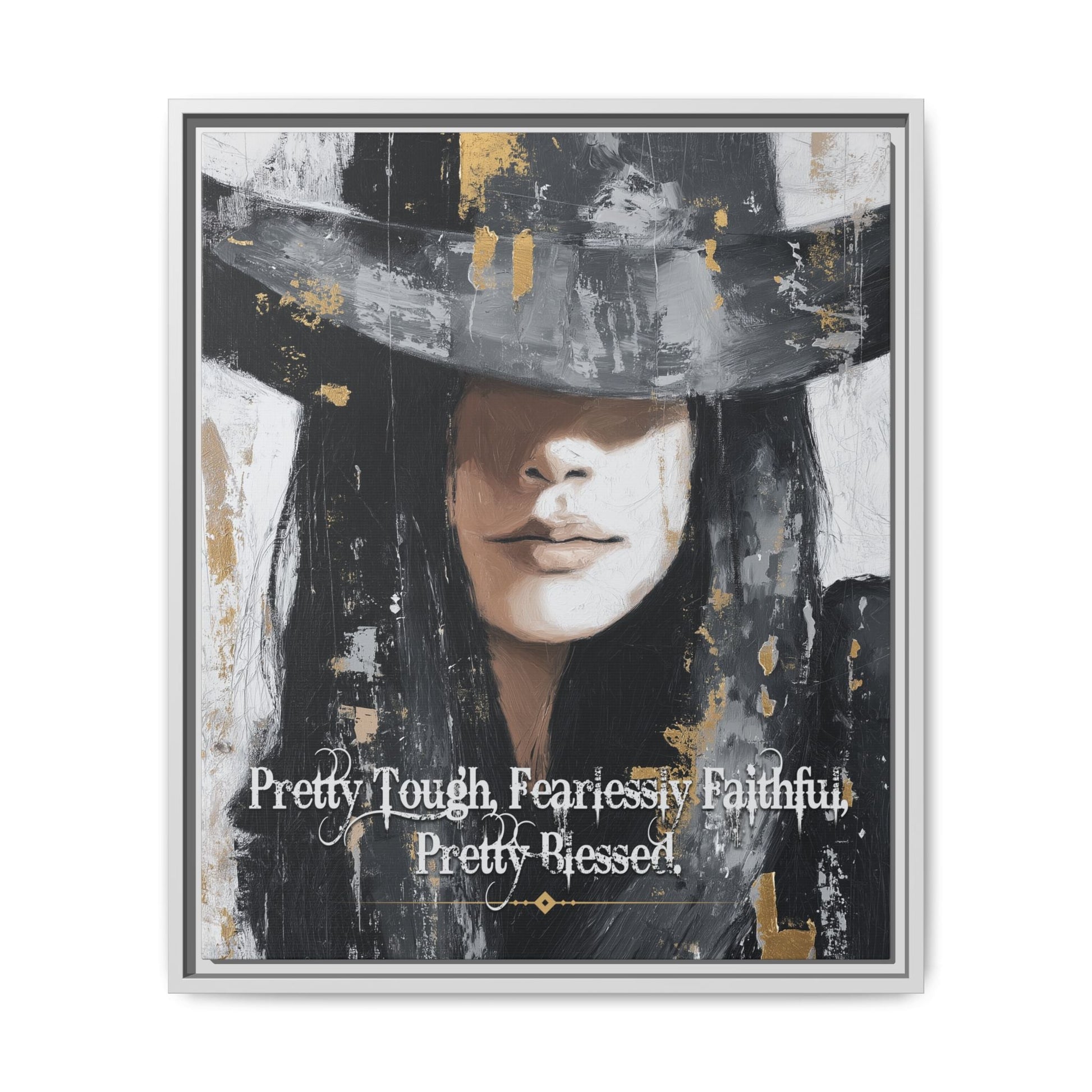 Pretty Tough, Fearlessly Faithful, Pretty Blessed Canvas Art, Framed - Cowgirl Home & Ranch