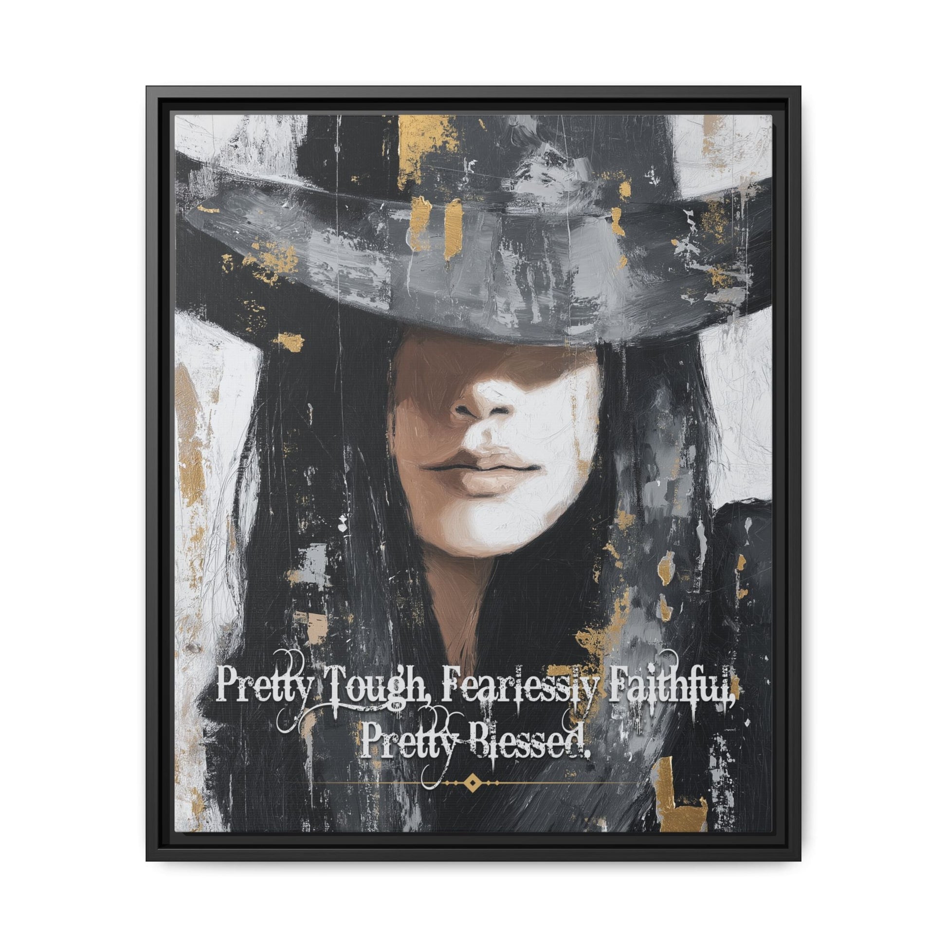 Pretty Tough, Fearlessly Faithful, Pretty Blessed Canvas Art, Framed - Cowgirl Home & Ranch