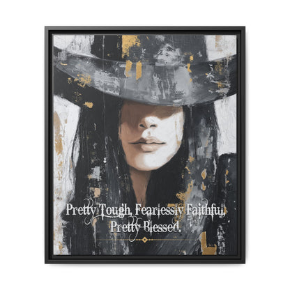 Pretty Tough, Fearlessly Faithful, Pretty Blessed Canvas Art, Framed - Cowgirl Home & Ranch
