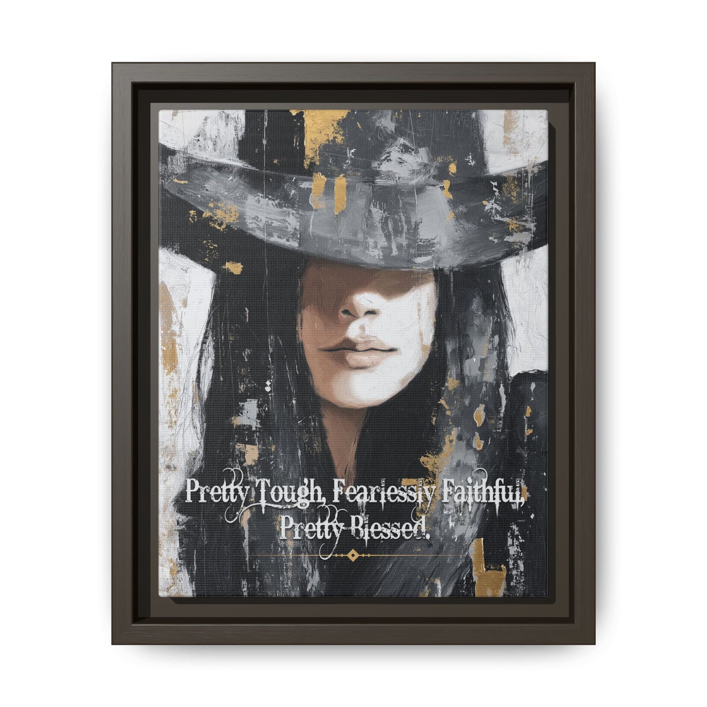Pretty Tough, Fearlessly Faithful, Pretty Blessed Canvas Art, Framed - Cowgirl Home & Ranch