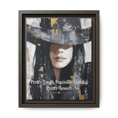 Pretty Tough, Fearlessly Faithful, Pretty Blessed Canvas Art, Framed - Cowgirl Home & Ranch