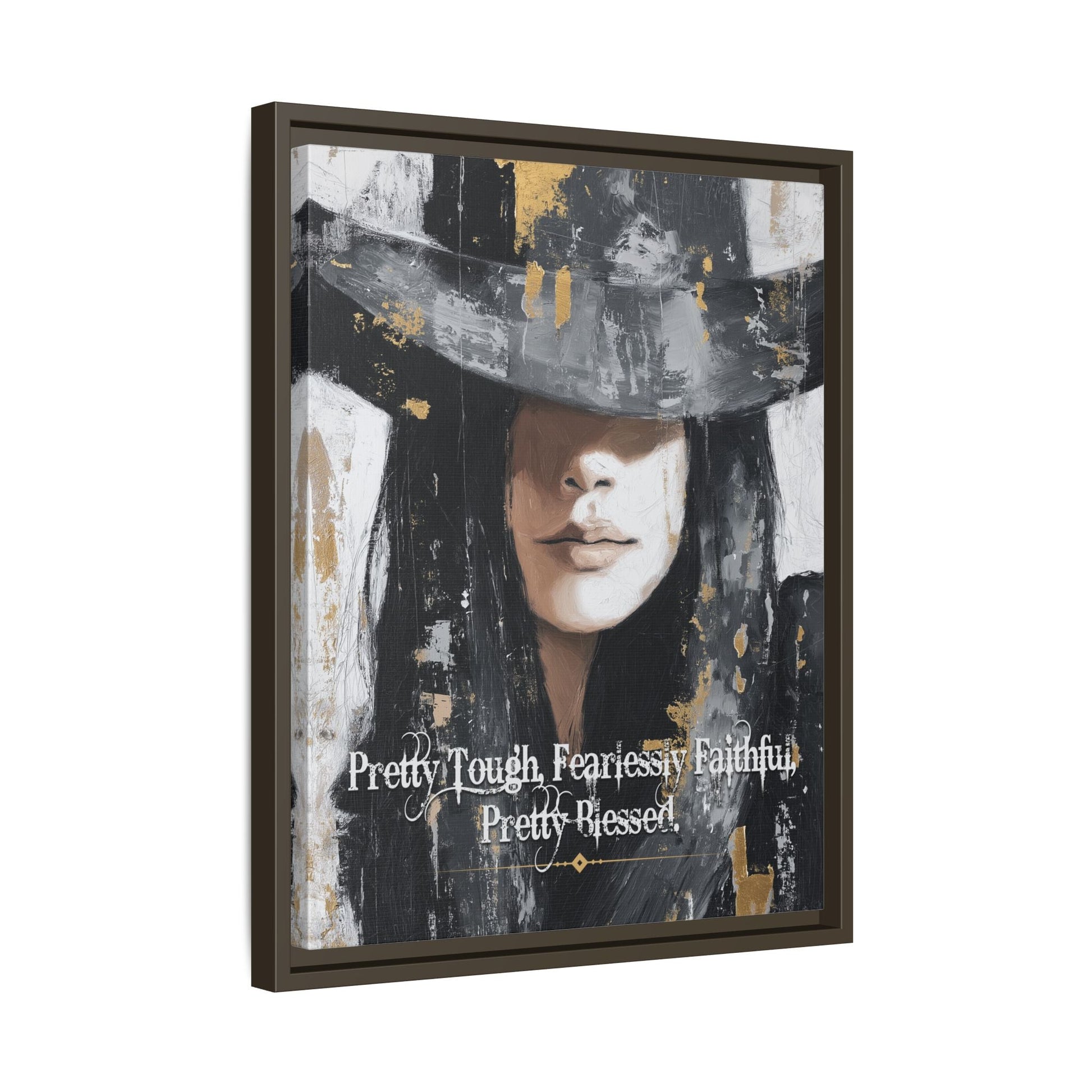 Pretty Tough, Fearlessly Faithful, Pretty Blessed Canvas Art, Framed - Cowgirl Home & Ranch