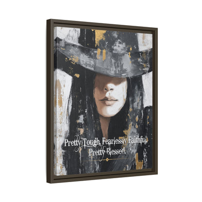 Pretty Tough, Fearlessly Faithful, Pretty Blessed Canvas Art, Framed - Cowgirl Home & Ranch