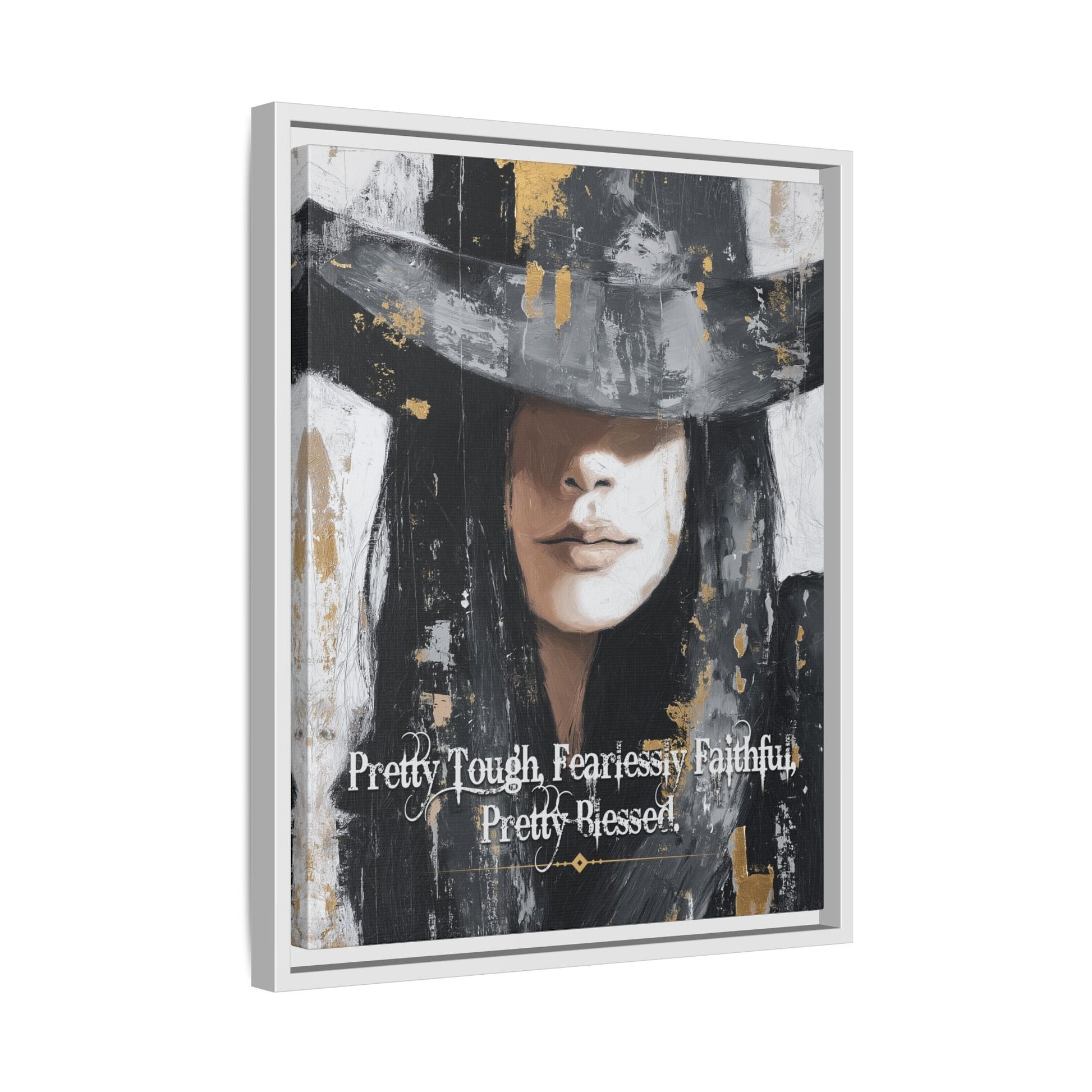 Pretty Tough, Fearlessly Faithful, Pretty Blessed Canvas Art, Framed - Cowgirl Home & Ranch
