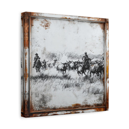 Ranchers Pen and Ink Vintage Western Canvas - Cowgirl Home & Ranch