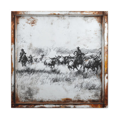 Ranchers Pen and Ink Vintage Western Canvas - Cowgirl Home & Ranch