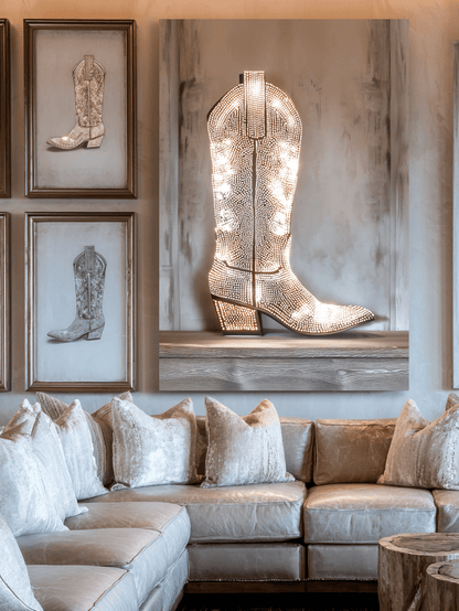 Rhinestone Cowgirl Boot Canvas - Cowgirl Home & Ranch