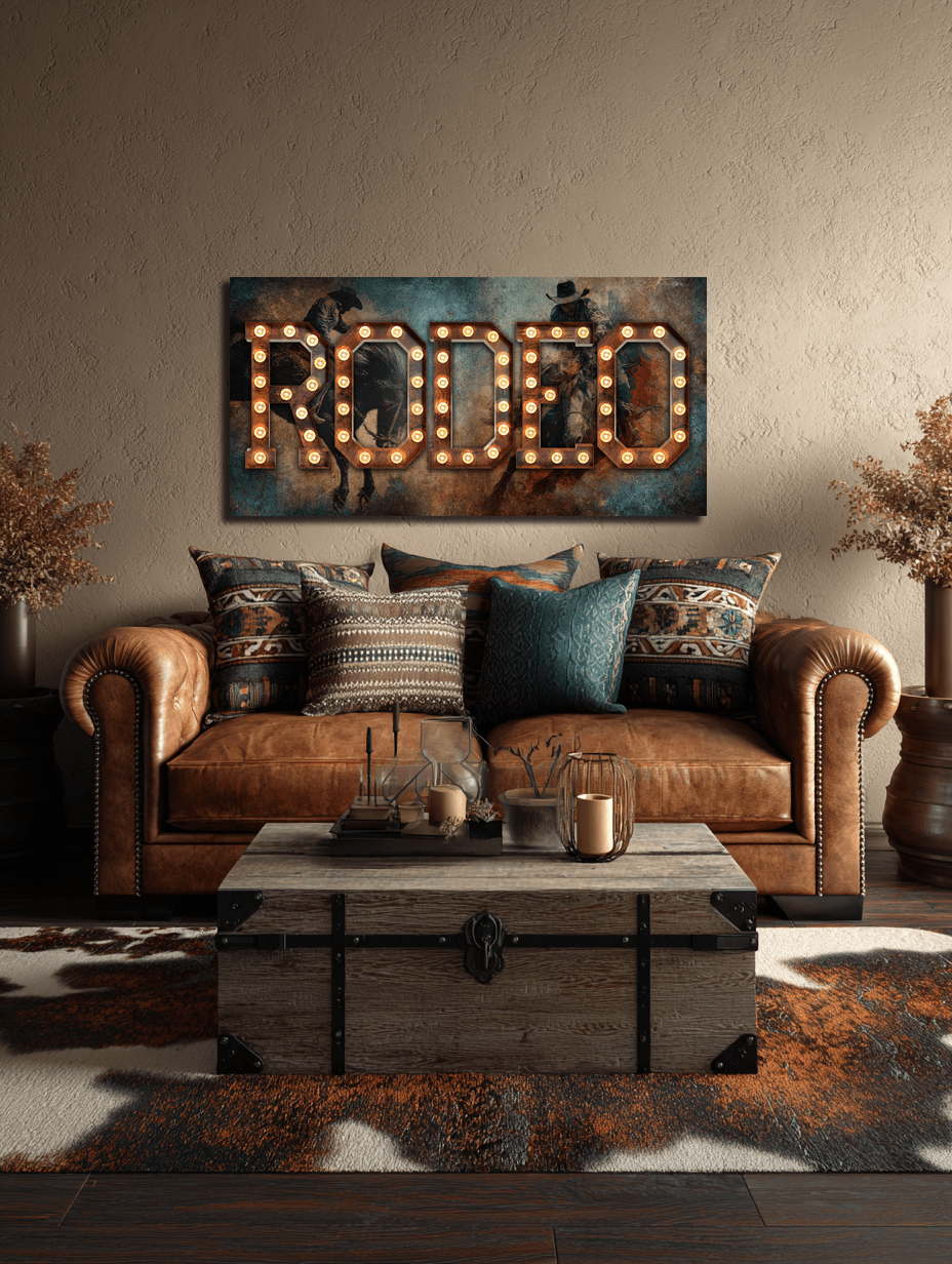 Rodeo Marquee Canvas Art - Cowgirl Home & Ranch