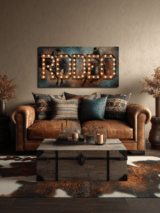 Rodeo Marquee Canvas Art - Cowgirl Home & Ranch