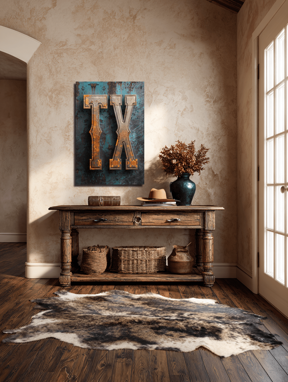 Rusted TX Metalwork Canvas - Cowgirl Home & Ranch