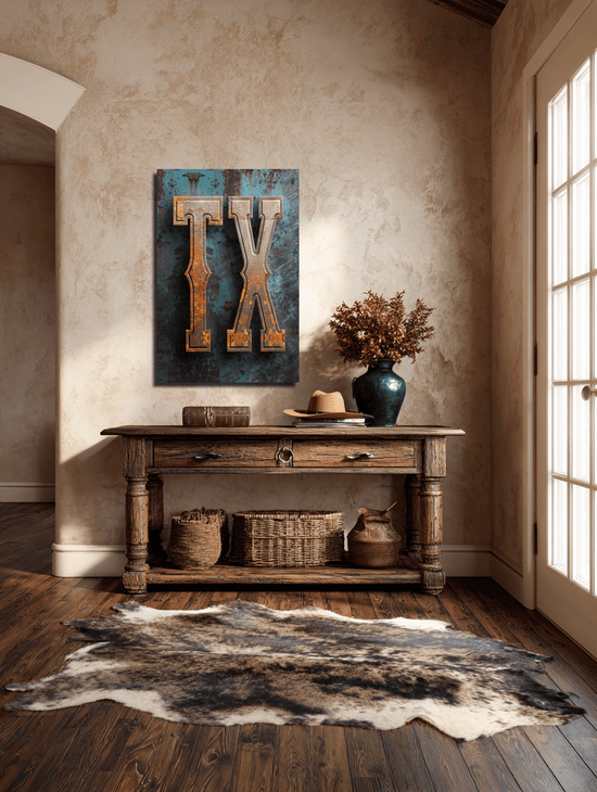 Rusted TX Metalwork Canvas - Cowgirl Home & Ranch