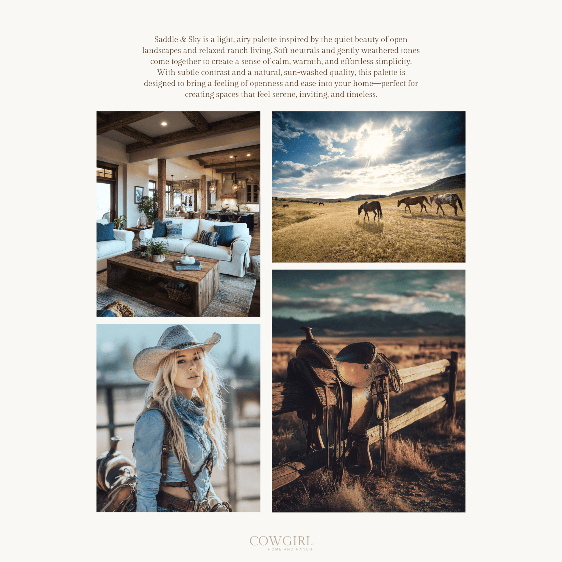 Saddle & Sky Home Color Palette - Cowgirl Home & Ranch