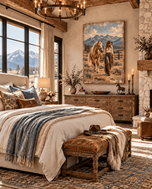 Sagebrush & Gold — Cowgirl & Palomino Canvas Wall Art - Cowgirl Home & Ranch