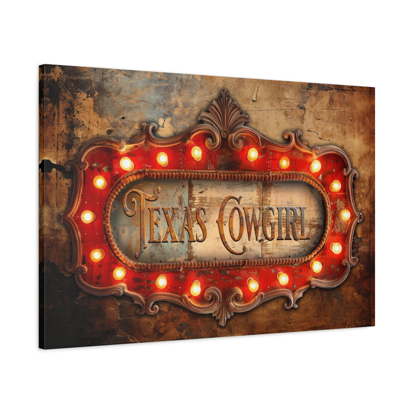 Texas Cowgirl Marquee Canvas - Cowgirl Home & Ranch