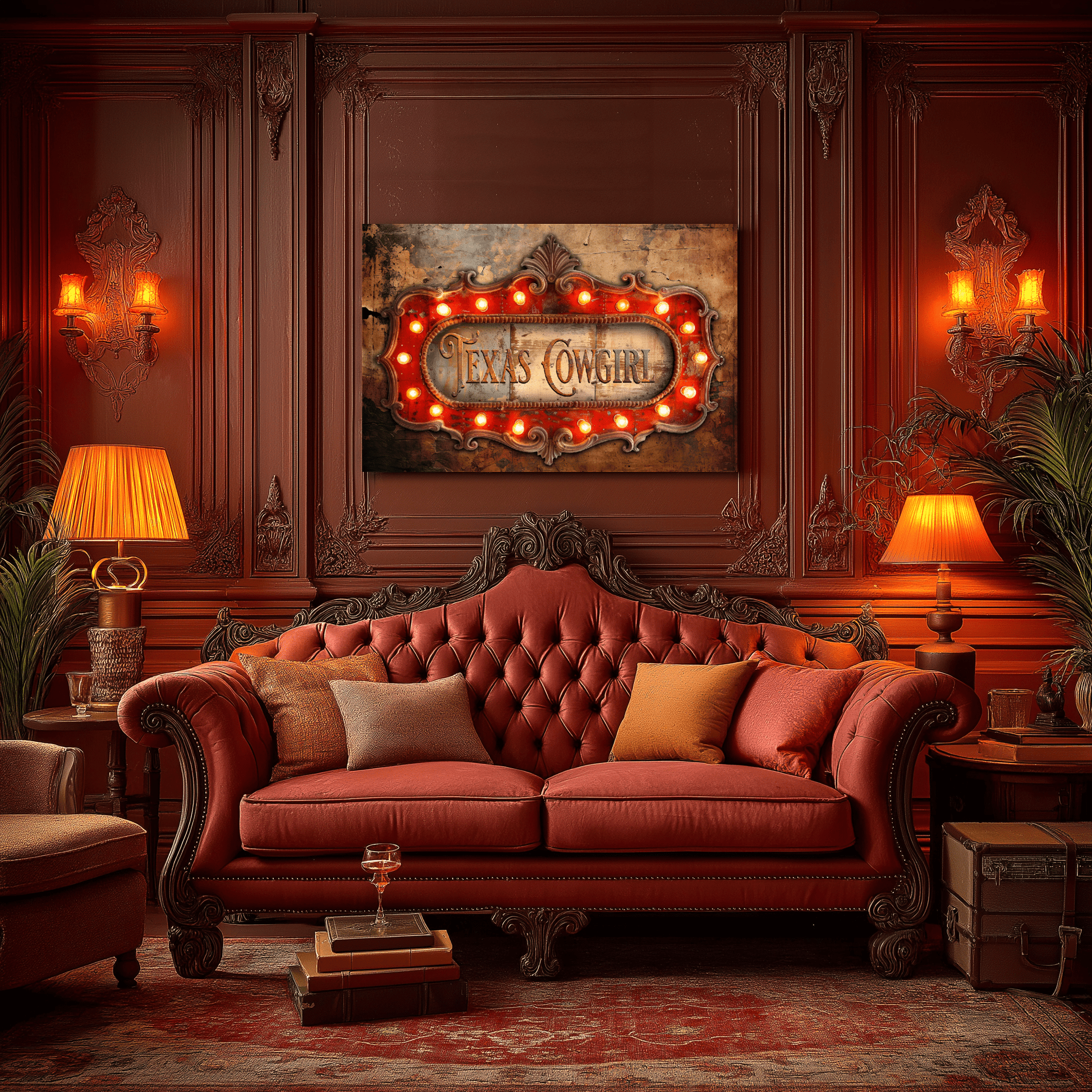 Texas Cowgirl Marquee Canvas - Cowgirl Home & Ranch