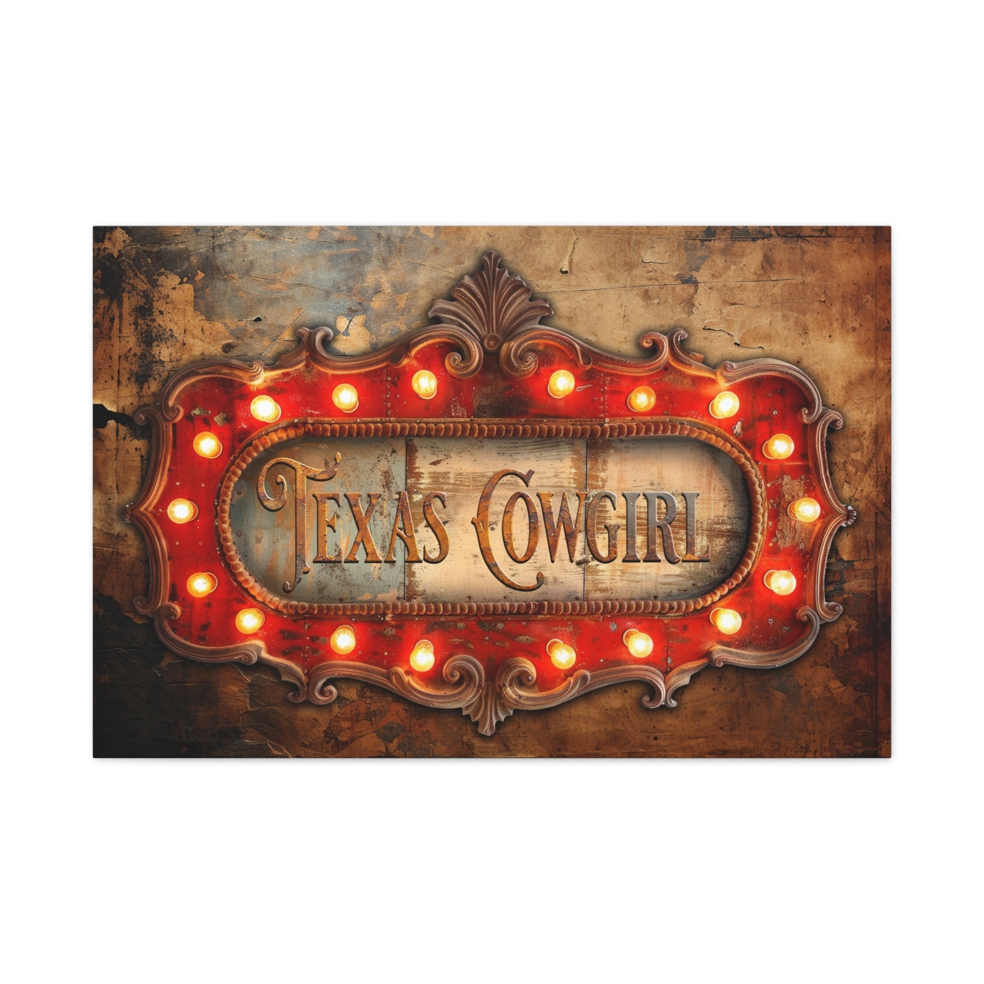 Texas Cowgirl Marquee Canvas - Cowgirl Home & Ranch