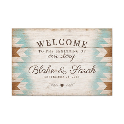 The Beginning of Our Story Personalized Wedding Canvas - Cowgirl Home & Ranch