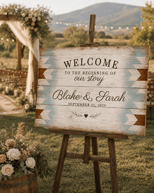 The Beginning of Our Story Personalized Wedding Canvas - Cowgirl Home & Ranch