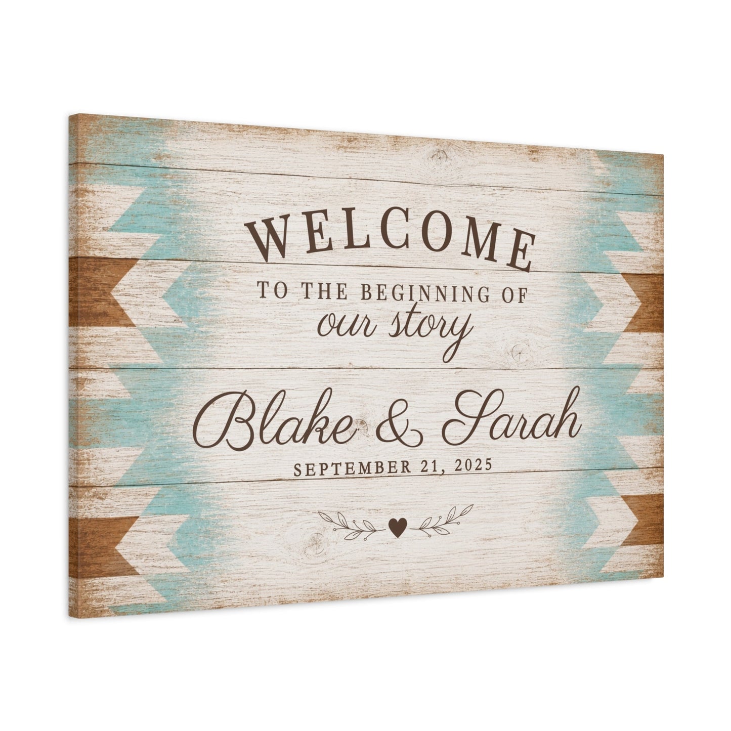 The Beginning of Our Story Personalized Wedding Canvas - Cowgirl Home & Ranch