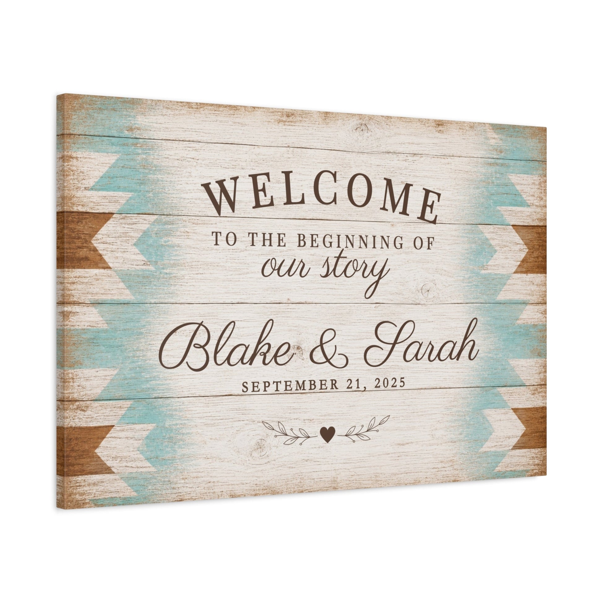 The Beginning of Our Story Personalized Wedding Canvas - Cowgirl Home & Ranch