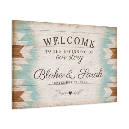 The Beginning of Our Story Personalized Wedding Canvas - Cowgirl Home & Ranch