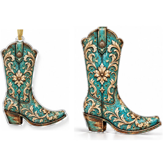 The Blessed Boot Gift Set — Acrylic Ornament & Art Block - Cowgirl Home & Ranch