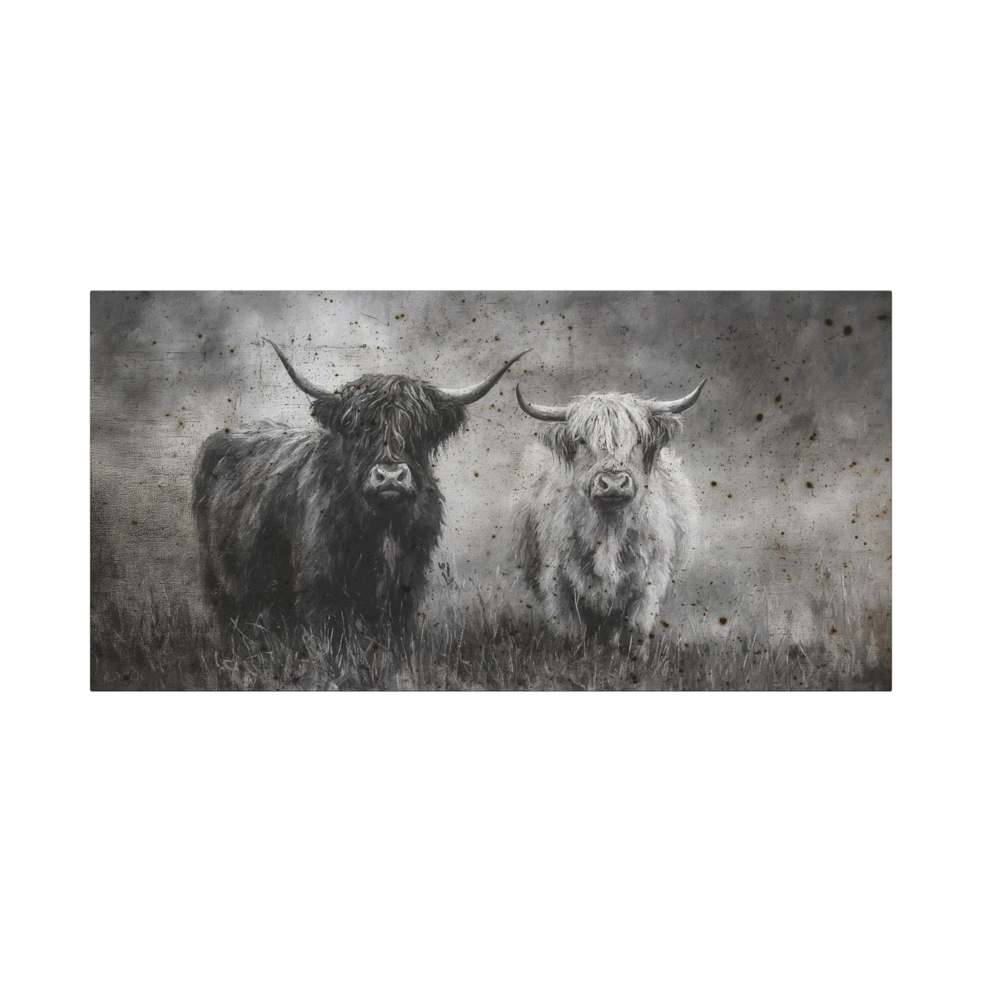 The Longhorns Vintage Western Canvas - Cowgirl Home & Ranch