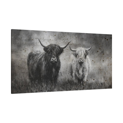 The Longhorns Vintage Western Canvas - Cowgirl Home & Ranch