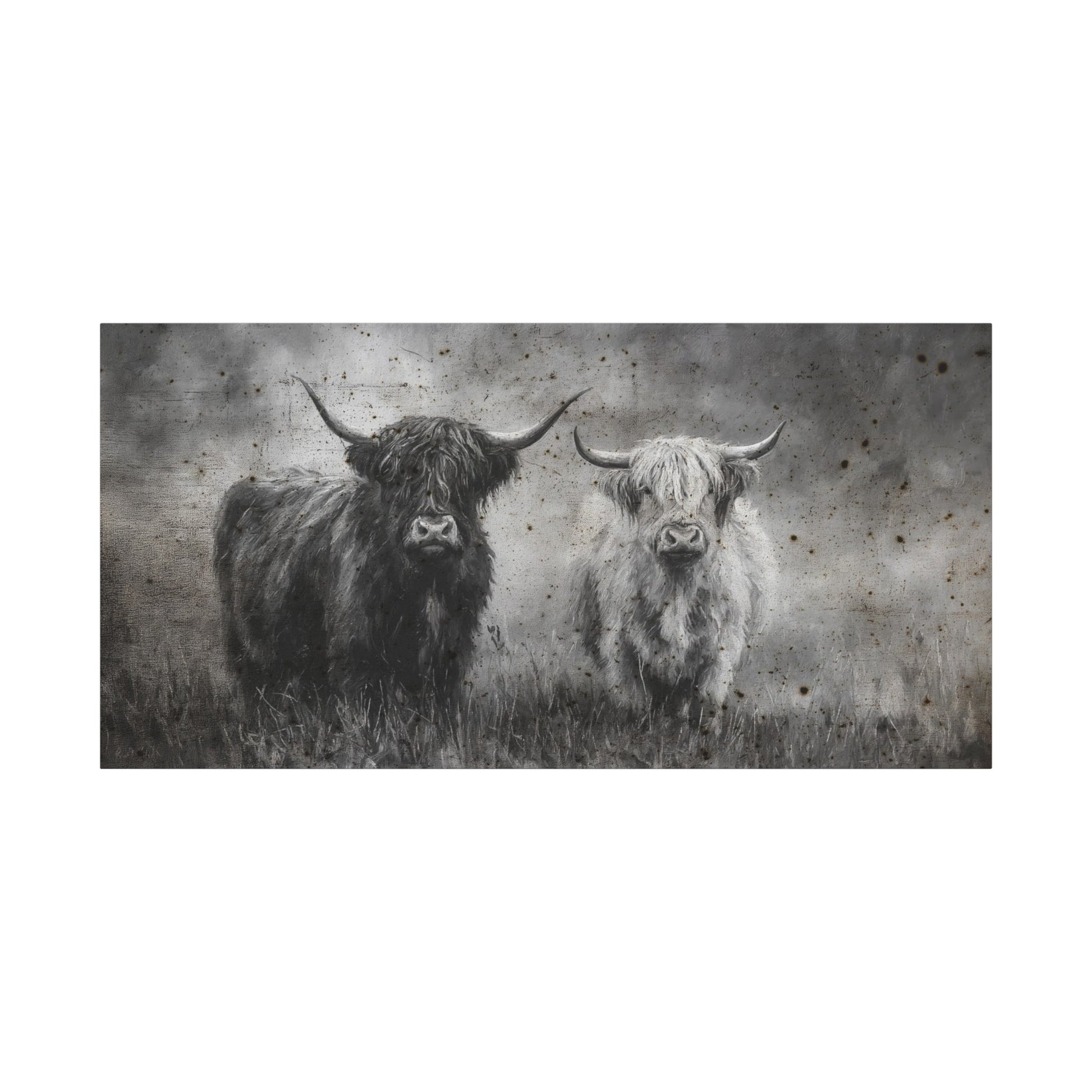 The Longhorns Vintage Western Canvas - Cowgirl Home & Ranch