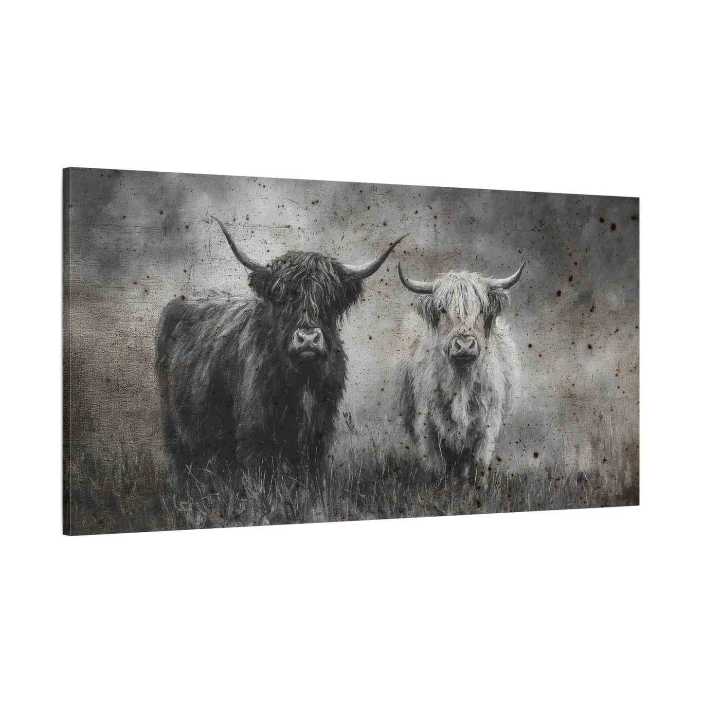The Longhorns Vintage Western Canvas - Cowgirl Home & Ranch