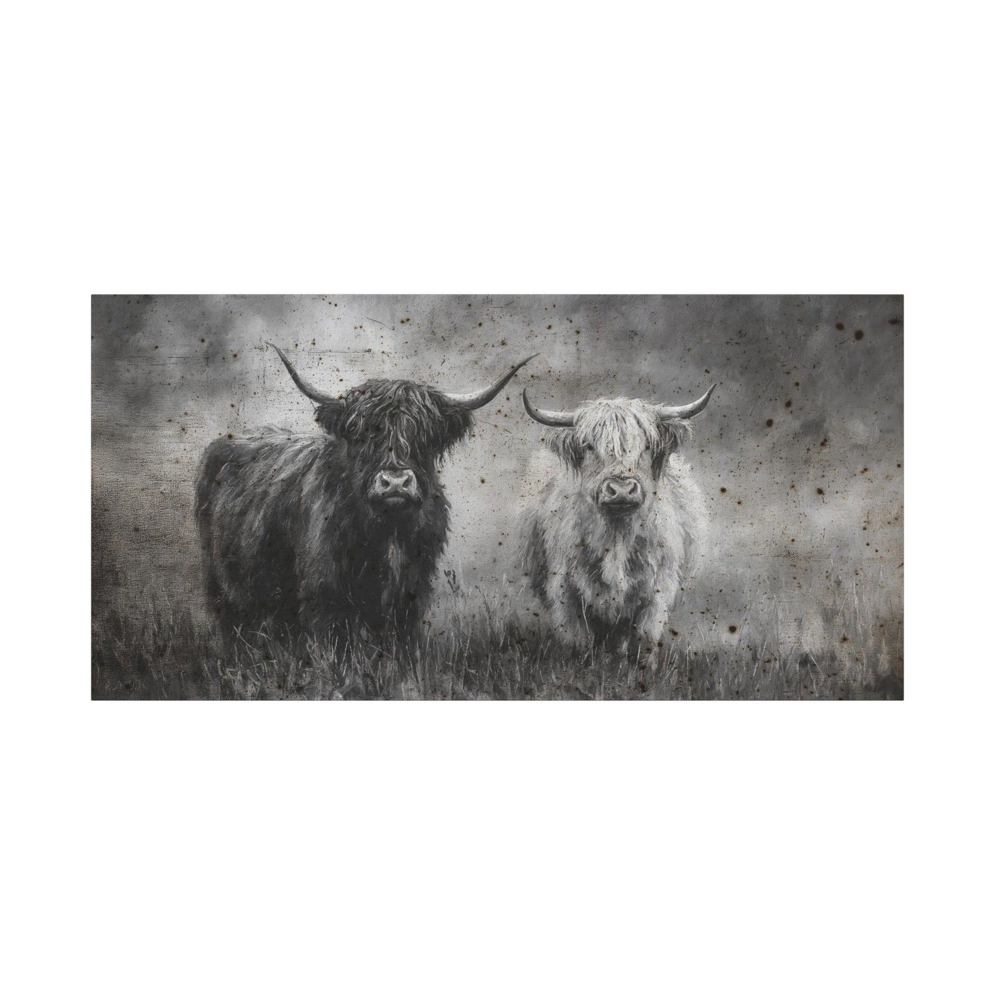 The Longhorns Vintage Western Canvas - Cowgirl Home & Ranch