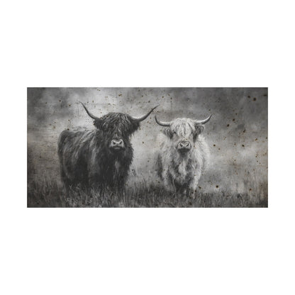 The Longhorns Vintage Western Canvas - Cowgirl Home & Ranch