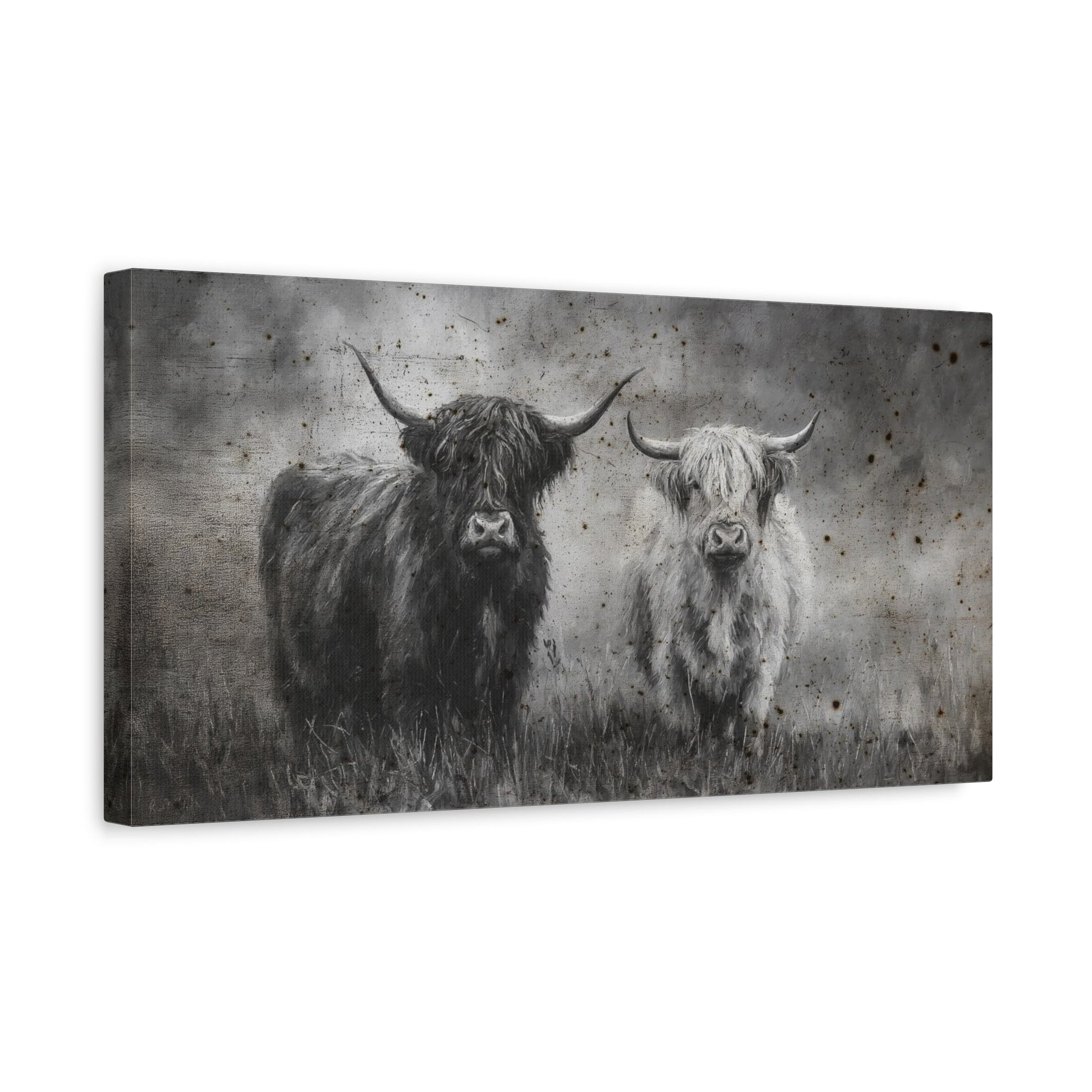 The Longhorns Vintage Western Canvas - Cowgirl Home & Ranch